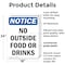 Signmission No Outside Food Or Drinks, 18 in W x Rectangle, Plastic OS-2PACK-NS-P-1824-V-14716 - alternate 4
